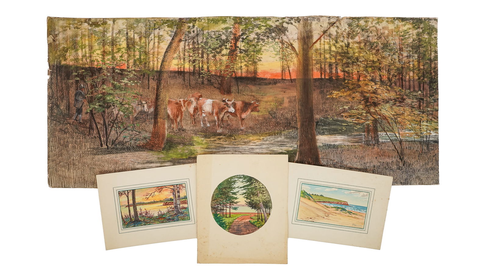 4 Ca. 1920 Watercolors Helen Haszard (1890-1970) (1 of 5)