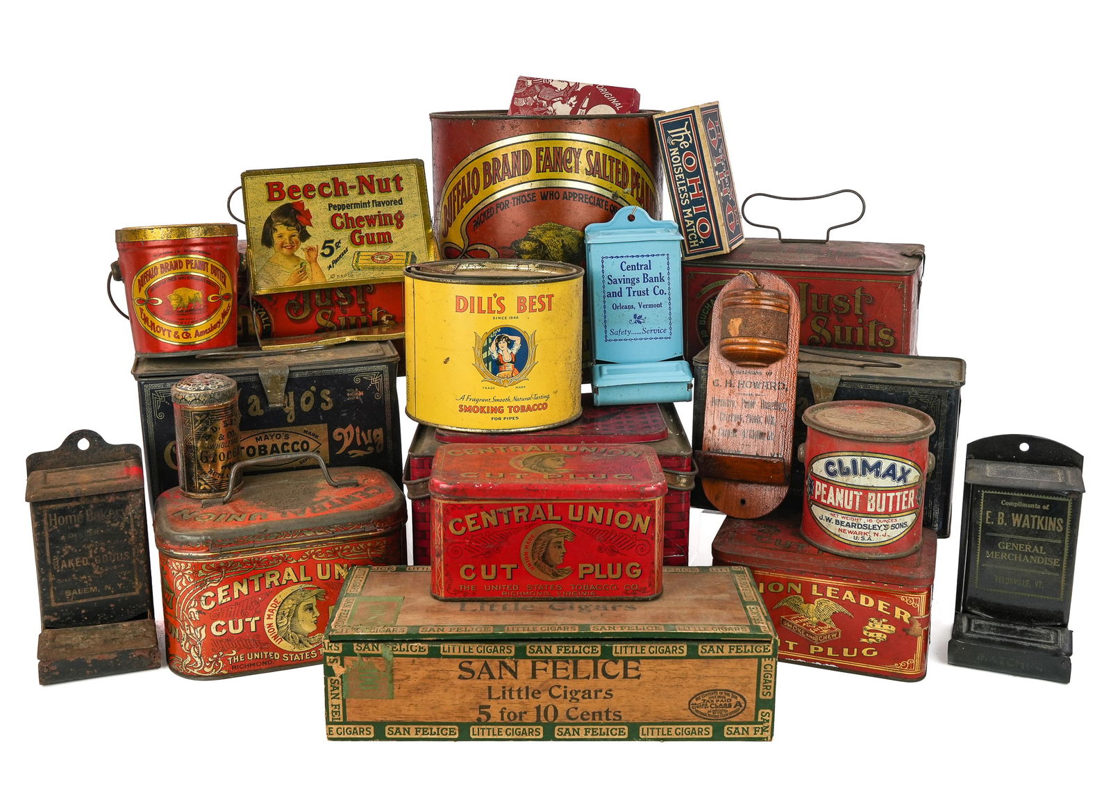 Early 20th c Advertising Tobacco, Peanut Butter Tins (1 of 3)