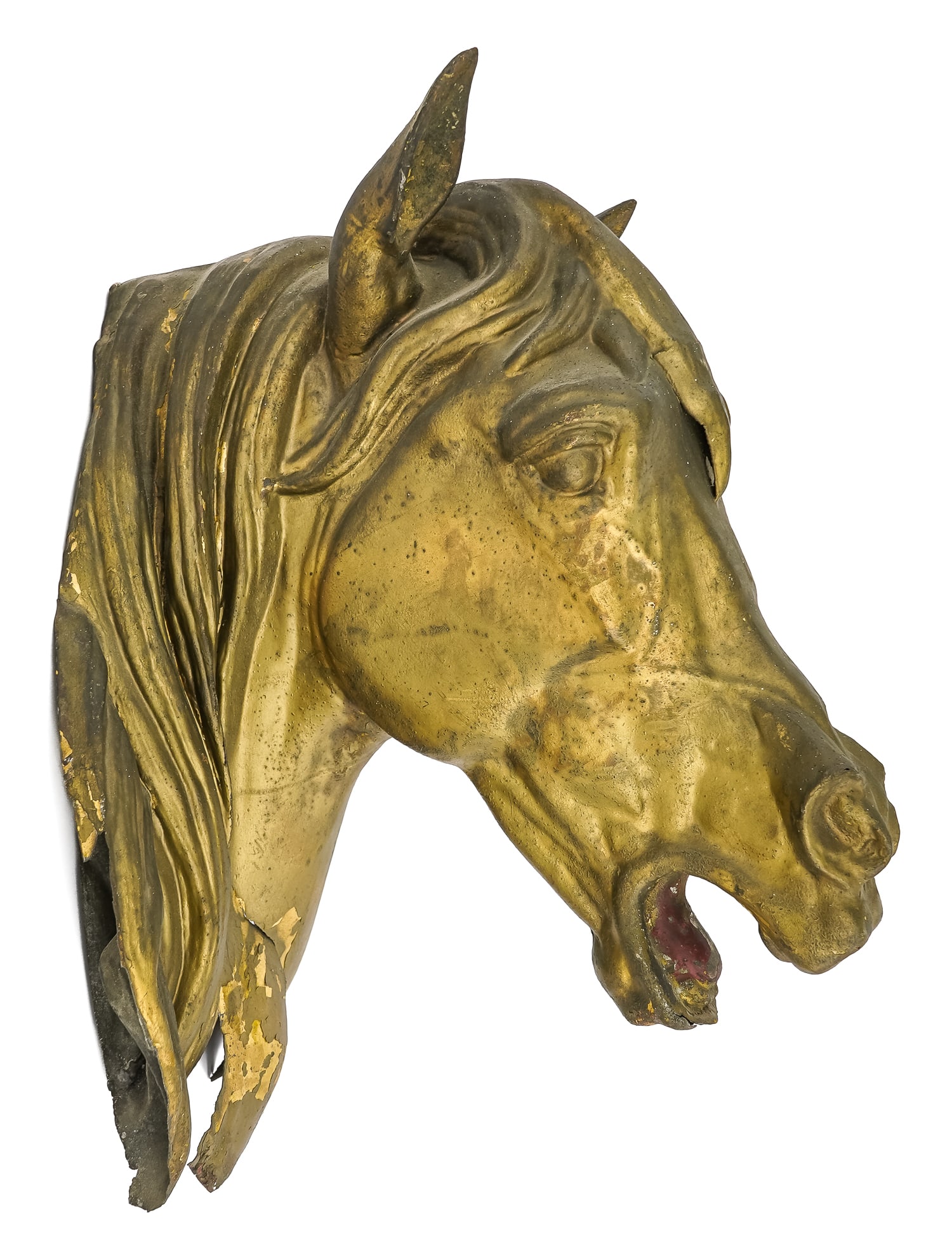 19th c Tin Gilt- Horse Head (1 of 6)