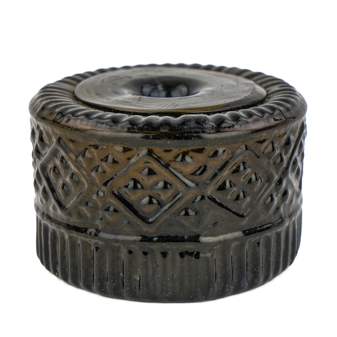 Keene 3 Mold Olive Green Inkwell (1 of 6)