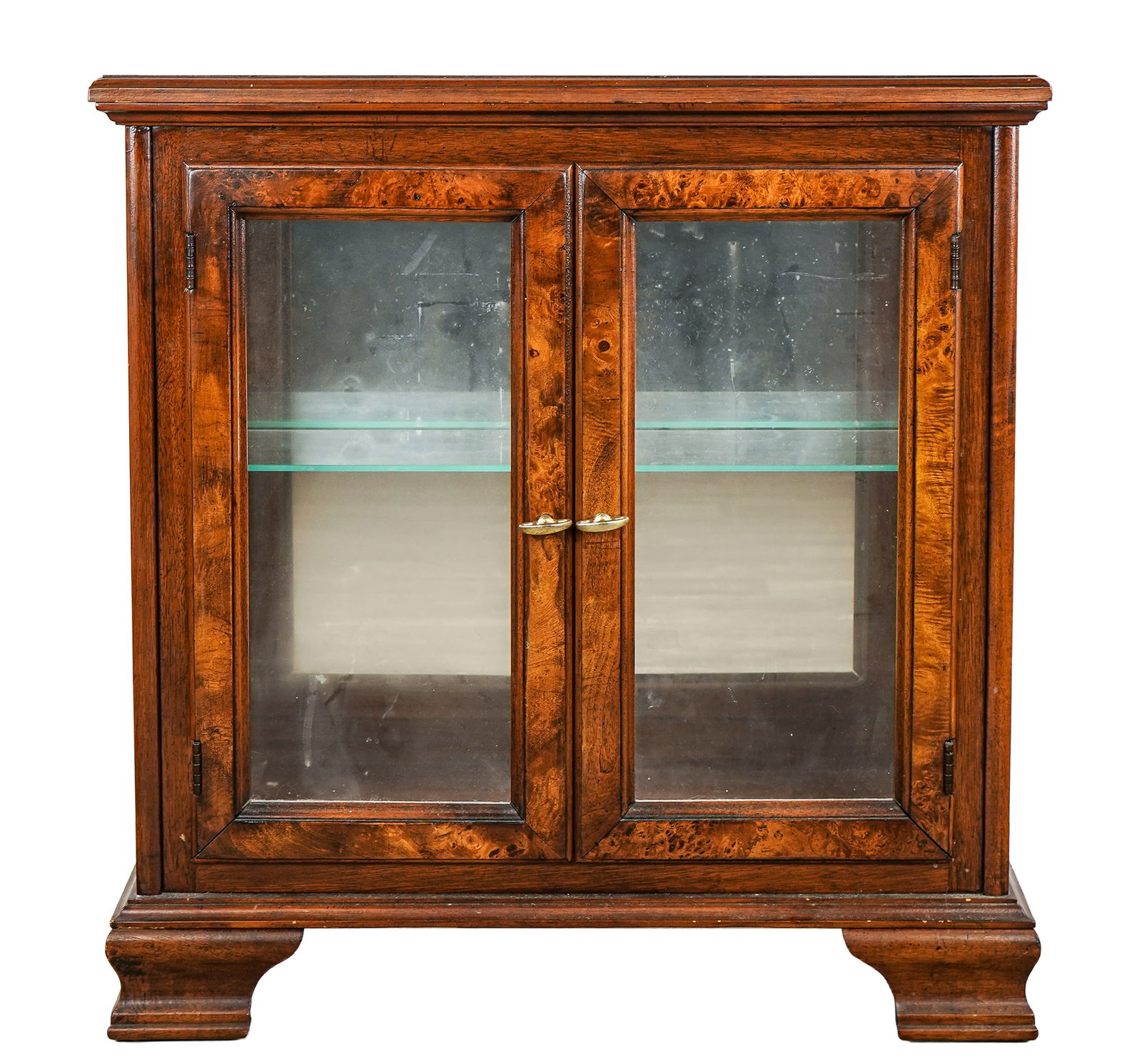 Small Walnut Lighted Display Cabinet (1 of 6)
