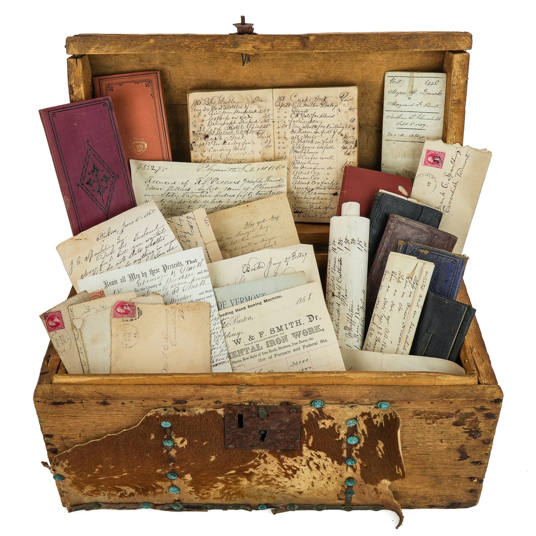 19th c. Domed Box of VT Documents, Diaries (1 of 6)
