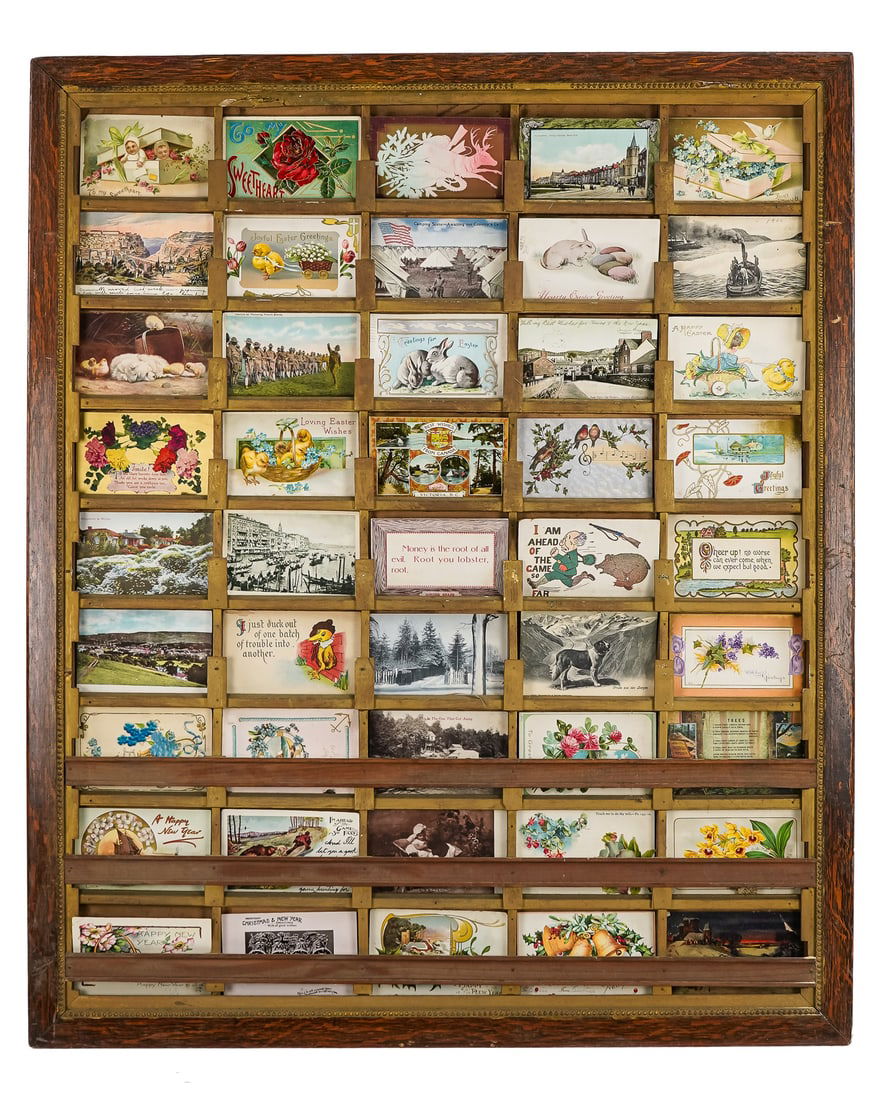 Oak Framed Country Store Postcard Display Rack (1 of 2)