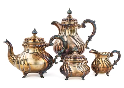 Continental 835 Silver Rococo Tea Set