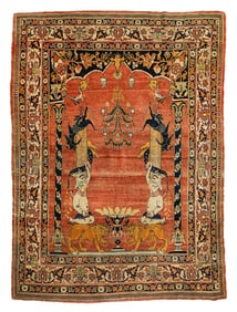 19th c Persian Tabriz Prayer Rug