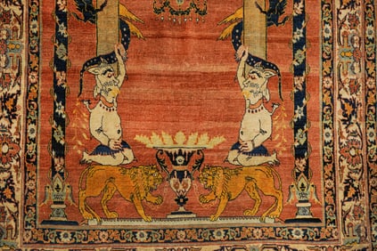 19th c Persian Tabriz Prayer Rug