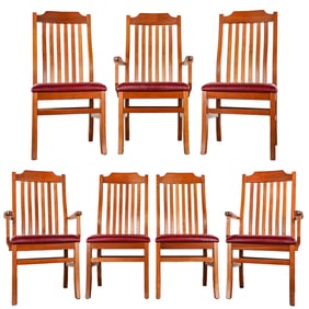 Set of Six Contemporary Cherry Dining Chairs