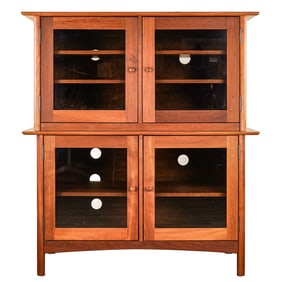 Two Part Cherry Media Cabinet