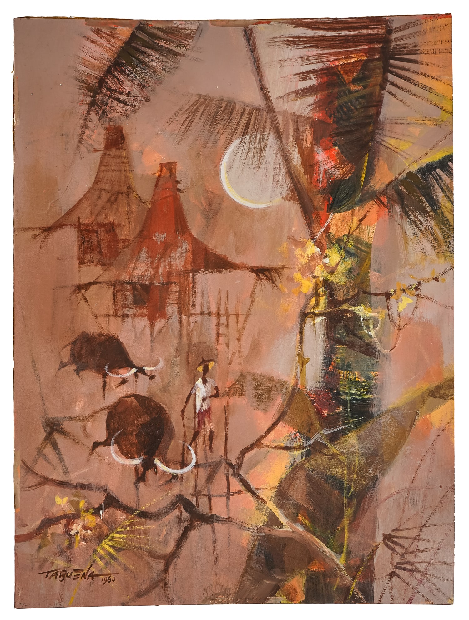 Romeo Tabuena (PH/MX 1921-2015) Farmer with two Buffalo (1 of 4)