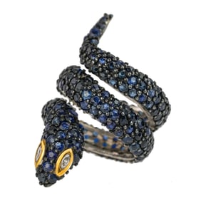 Sapphire Snake Ring