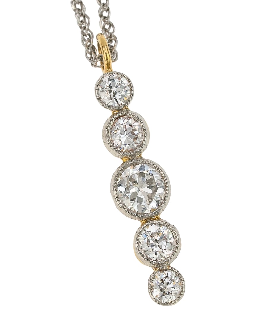 1/2 CT Antique Diamond Necklace (1 of 6)