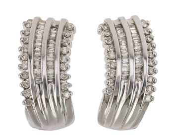 14k White Gold & Diamond Earrings