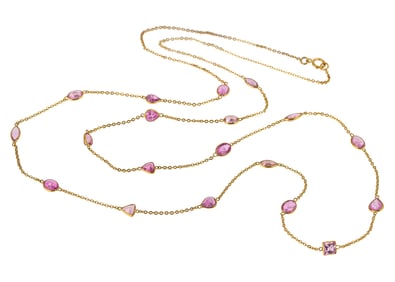 10 CT Pink Sapphire Necklace