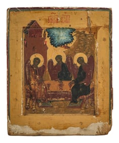 16th c Russian Icon Old Testament Trinity
