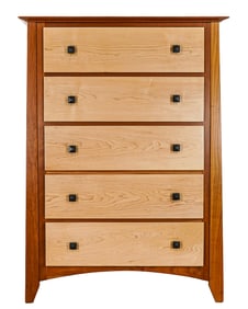 Contemporary Cherry and Maple Tall Chest