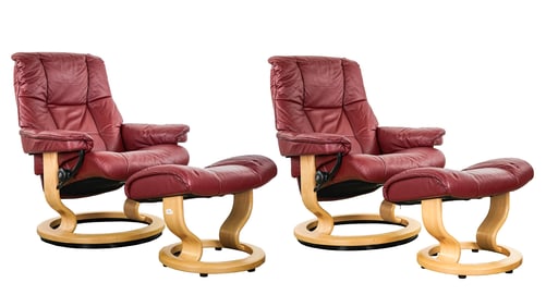 Pair of Ekornes Stressless armchairs