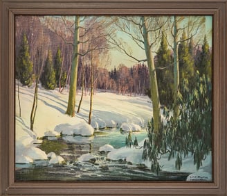 Edna Palmer Engelhardt (PA 1897-1991) Winter Stream