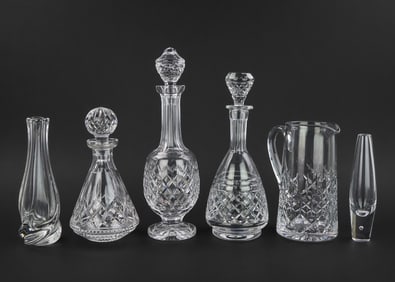 6 pcs Crystal incl. Steuben, Waterford, St. Louis