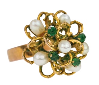 Pearl & Emerald Antique Ring