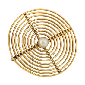14k & Pearl brooch Pin