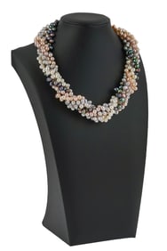 5 Tone 5 Strand Pearl & 14k Necklace