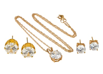 14k Yellow Gold & Cubic Zirconium