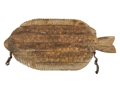 Massive Carved Wooden Fish