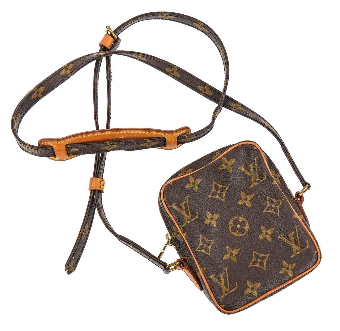 Louis Vuitton Over the Shoulder Clutch: Louis Vuitton over-the-shoulder clutch purse, LV monogram, mint like new condition, 4 1/2" x 6"