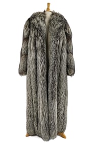 Silver Fox Full Length Fur Coat