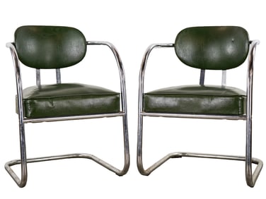 Pair of Chromcraft "Sweeping Arm" Armchairs