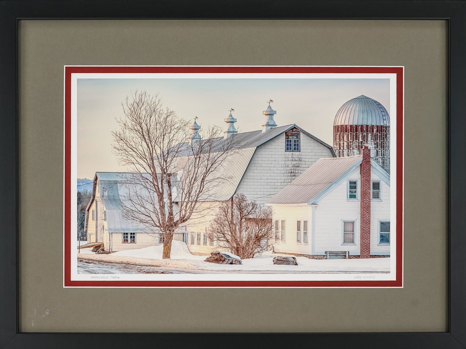 Greg Nicolai (VT Contemporary) Morrisville Farm: Greg Nicolai (Vermont Contemporary) Morrisville Farm Photographic print on museum paper 10 x 16" 18 x 24" as framed. - High Greg did not consider himself a photographer until he started printing his p
