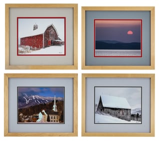 4 Modern Vermont Artist Framed Photographs
