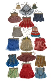 Collection of 17 Art Deco Beaded Handbags