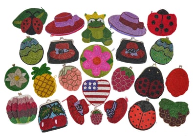 Collection of 24 Beaded Novelty Purses
