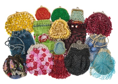 Group of 16 Early to Mid 20th c. Beaded Handbags