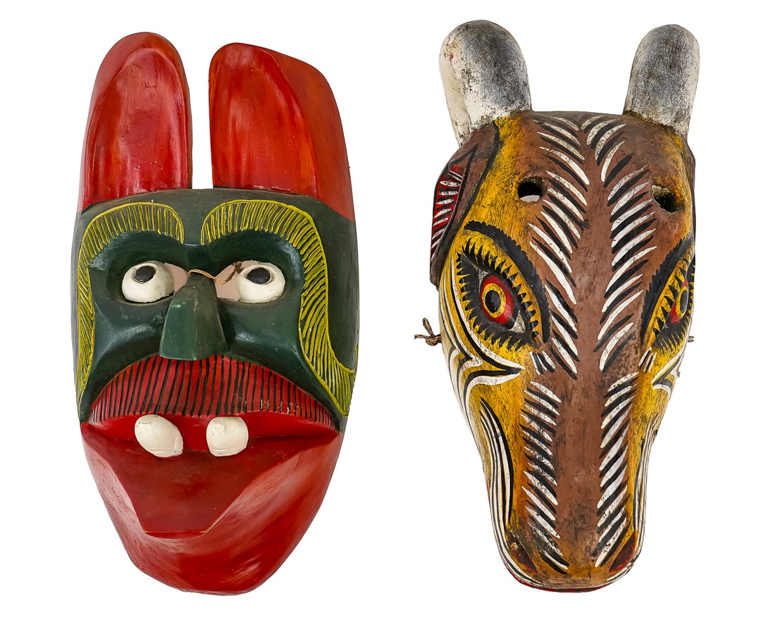 Guatemalan Carved and Painted Wooden Masks (1 of 6)