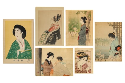Japanese Ukiyo-e Woodblock Prints of Beauties