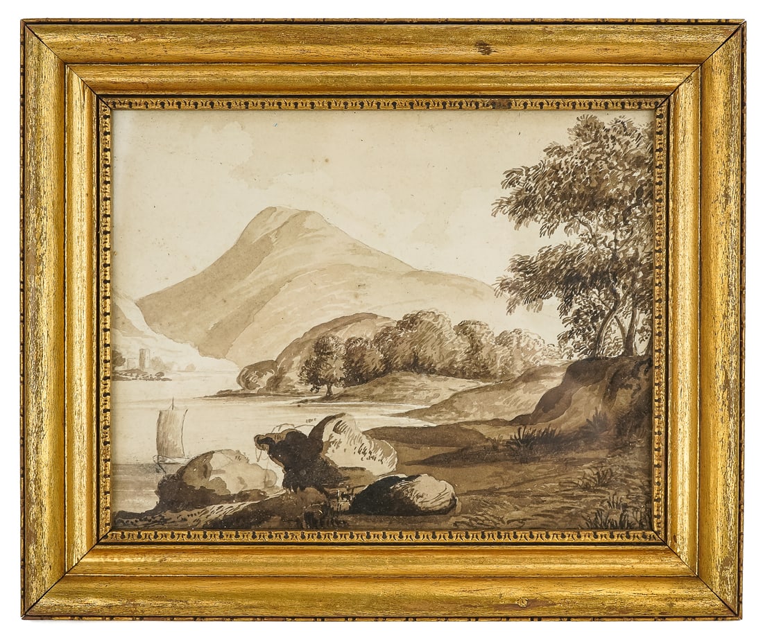 19th c Hudson River School Pen and ink drawing (1 of 4)