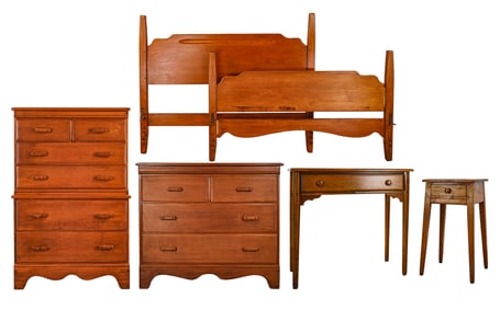 Five Piece Vermont Solid Rock Maple Bedroom Set