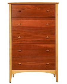 Fine Custom Maple and Cherry Tall Chest