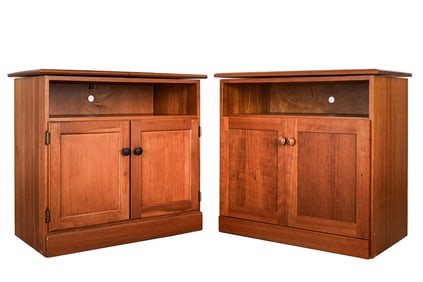 Pair of Cherry Media Stands
