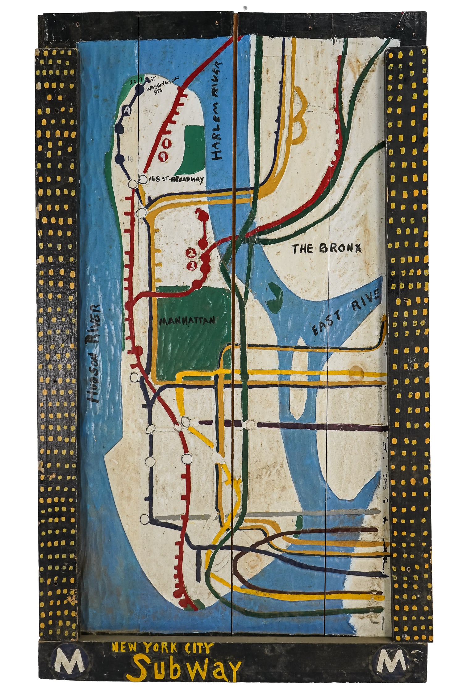 Folk Art Map of Manhattan Subway system (1 of 5)