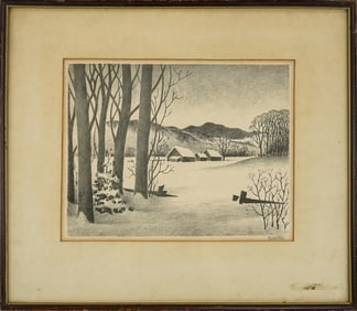 Edward Sanborn (AM 1890-1939) Winter Landscape