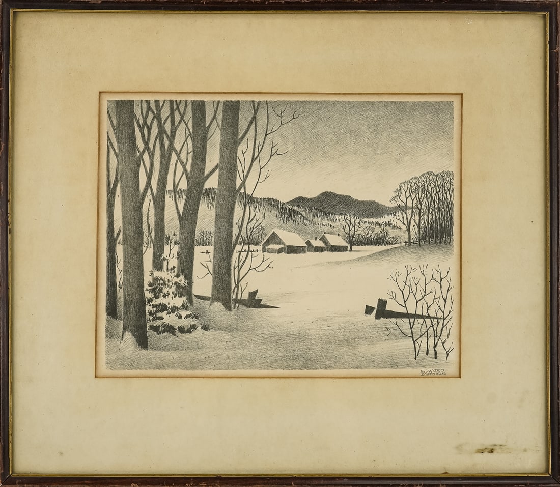 Edward Sanborn (AM 1890-1939) Winter Landscape (1 of 5)
