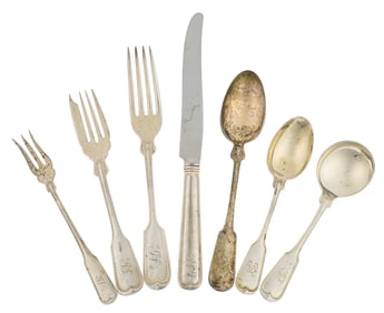 75 pcs. Fiddle Thread Sterling Flatware