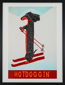 Stephen Huneck "Hotdoggin" Print