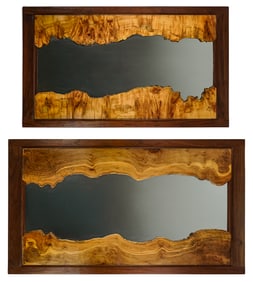 2 Live Edge Walnut Mirrors