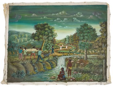 Eddy Jacques (Haiti,b 1957) Cap Haiti Path Scene