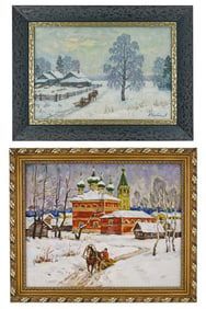 Two Russian or Ukrainian Paintings signed Korobeynikov