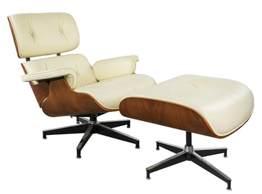 Contemporary Eames White Leather Lounge